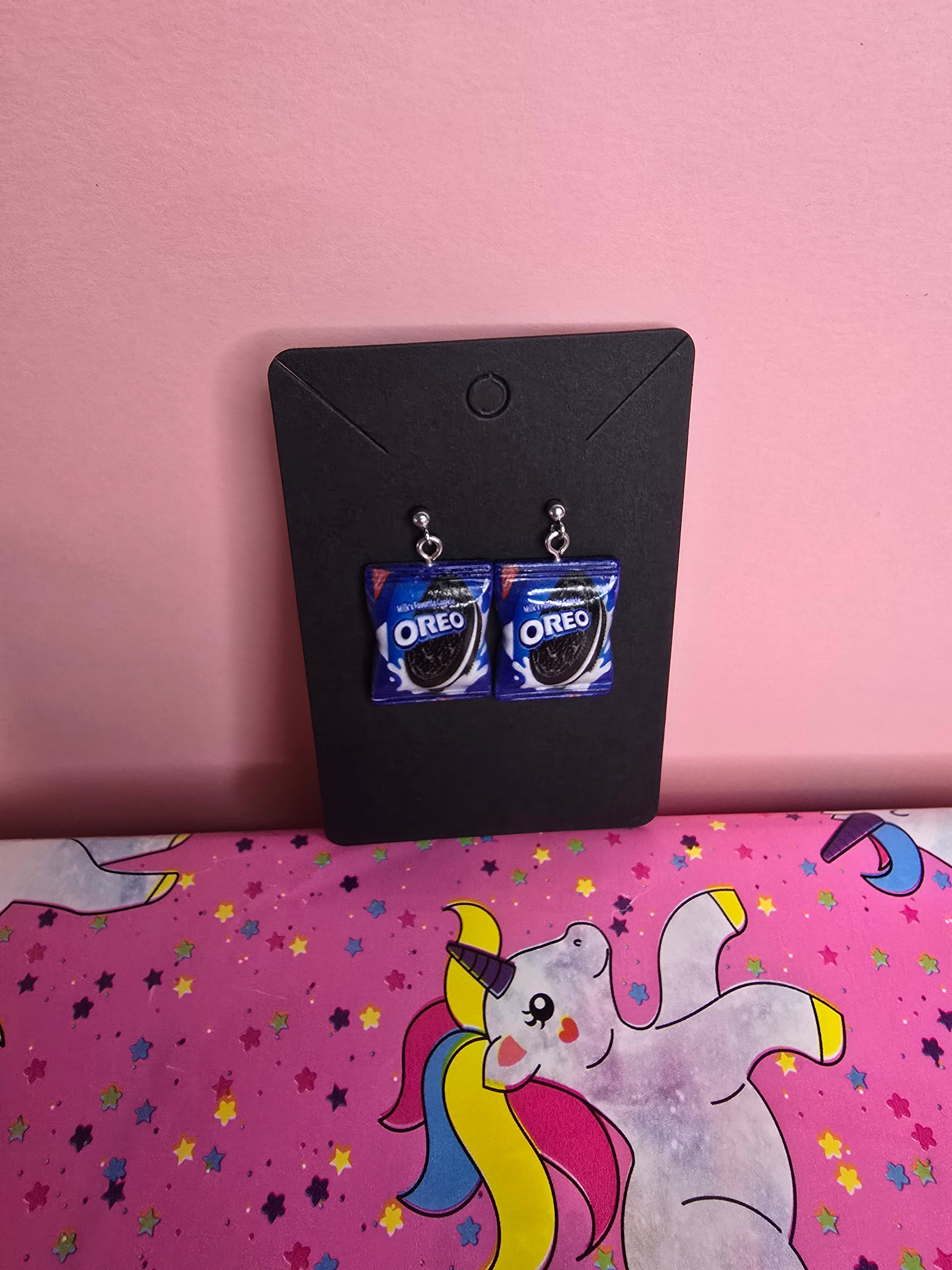 Chocolate Sandwich Cookie Drop Earrings | Kawaii Food Earrings | Hand-Assembled in New Zealand