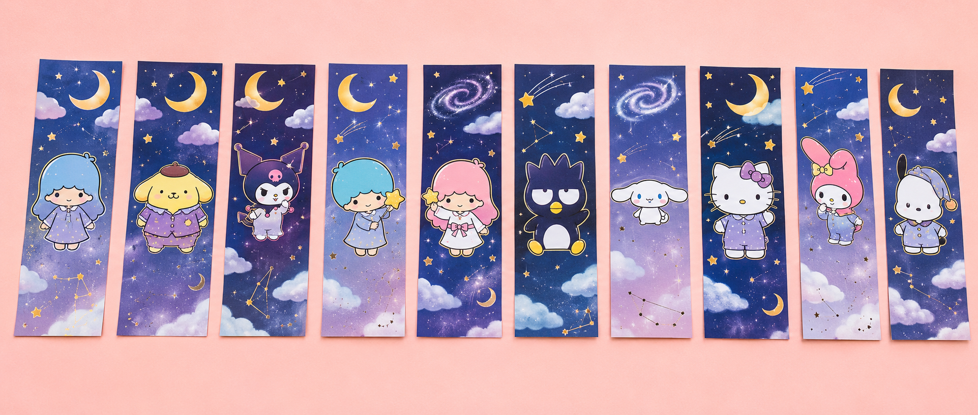 Dreamy Night Sky Character Bookmark | 10 Cute Bookmarks