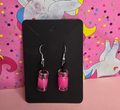 Dragonfruit Bubble Tea Earrings | Cute Kawaii Boba Tea Dangle Earrings | Hand-Assembled in NZ