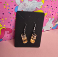 Orange Fruit Drink Earrings | Cute Kawaii Mini Drink Dangle Earrings | Hand-Assembled in NZ