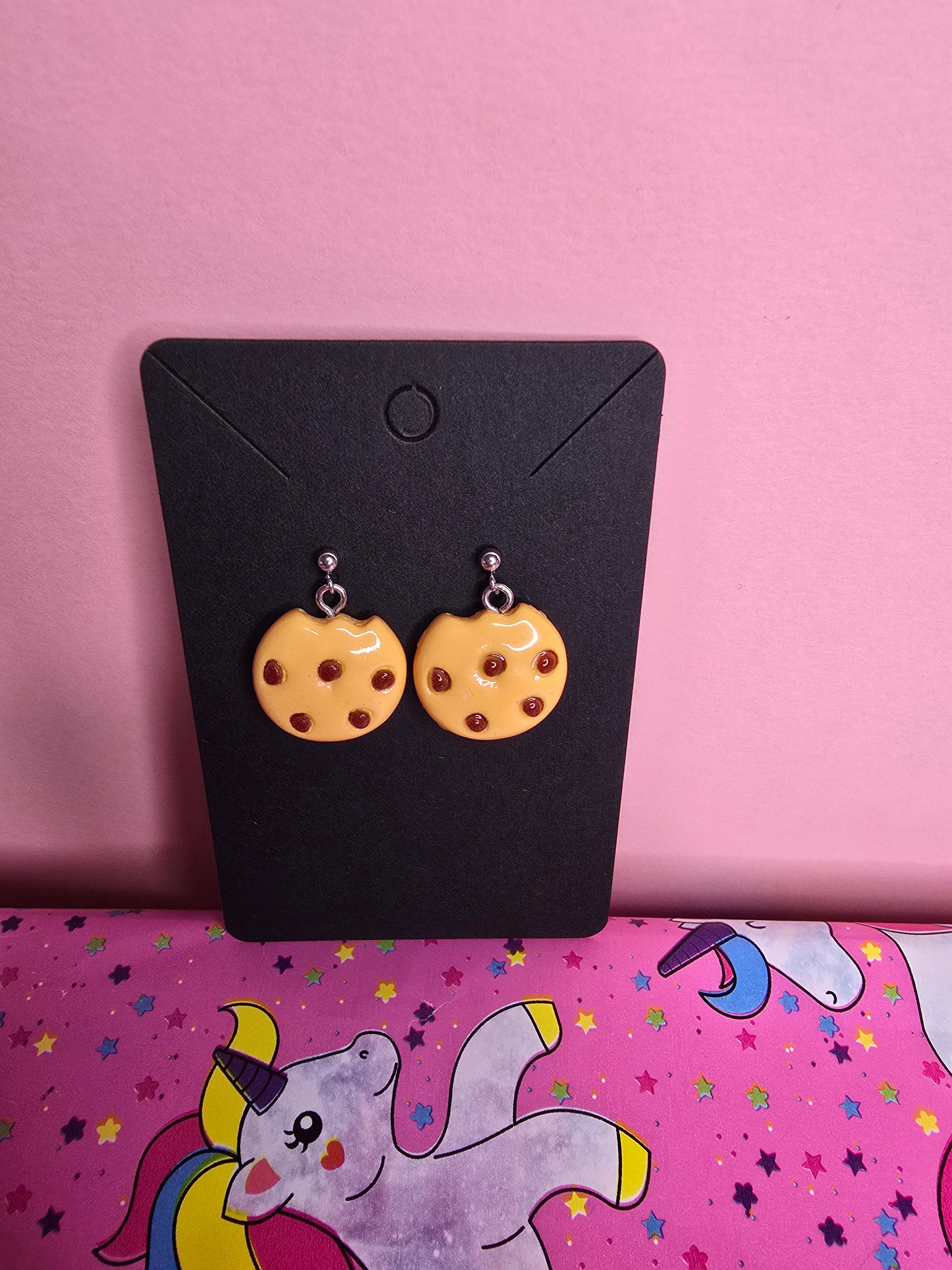 Chocolate Chip Cookie Drop Earrings | Kawaii Food Earrings | Hand-Assembled in New Zealand