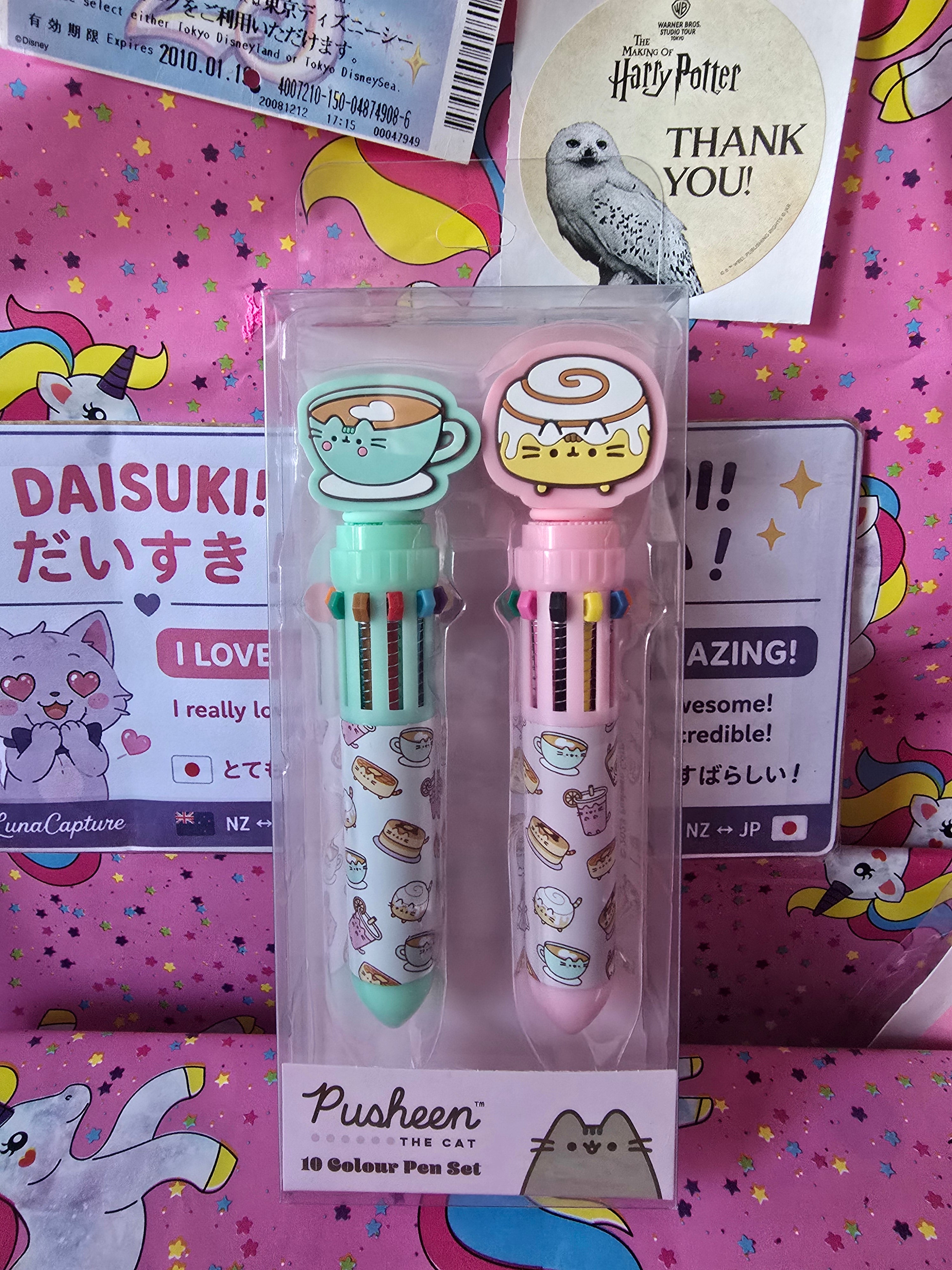 Pusheen Breakfast Friends 2-Pack 10-Colour Pens | Official Merchandise
