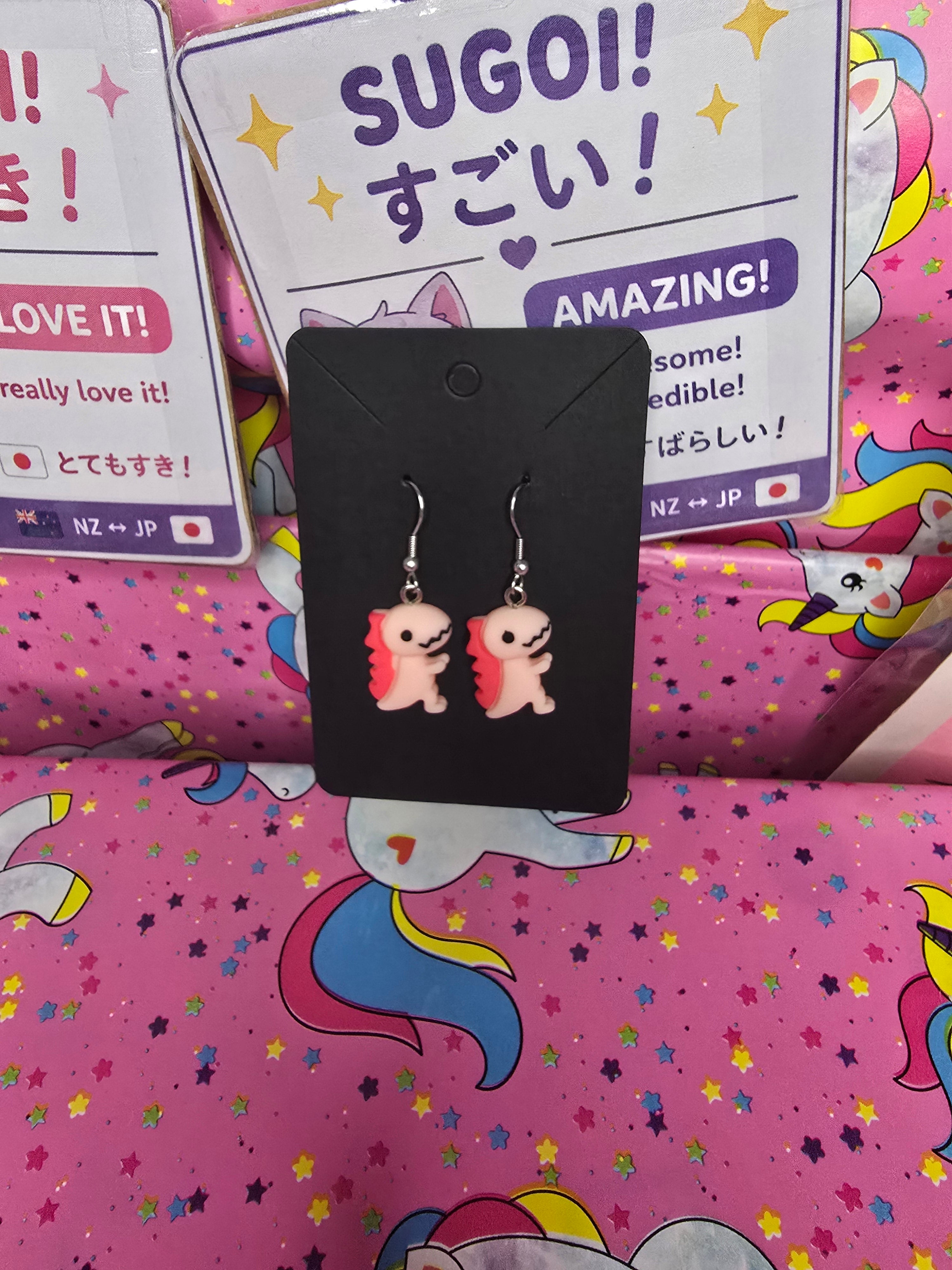 Tiny Rawrs™ Bubblegum Rawr Dinosaur Earrings | Handmade Kawaii Dino Jewellery