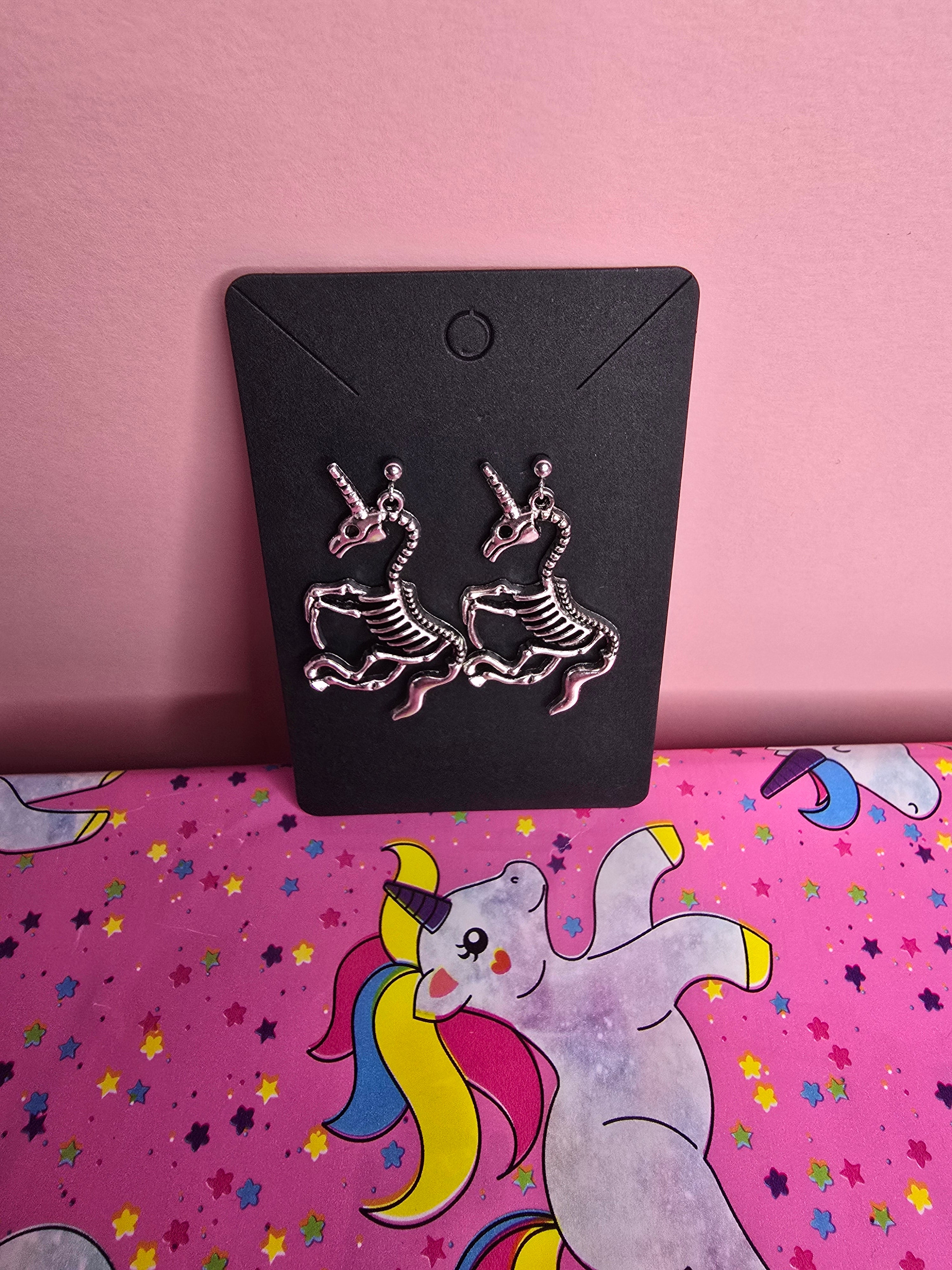 Skelecorn Drop Earrings | Kawaii Halloween Gothic Earrings | Hand-Assembled in New Zealand